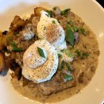 Poached Eggs over Biscuits and Gravy